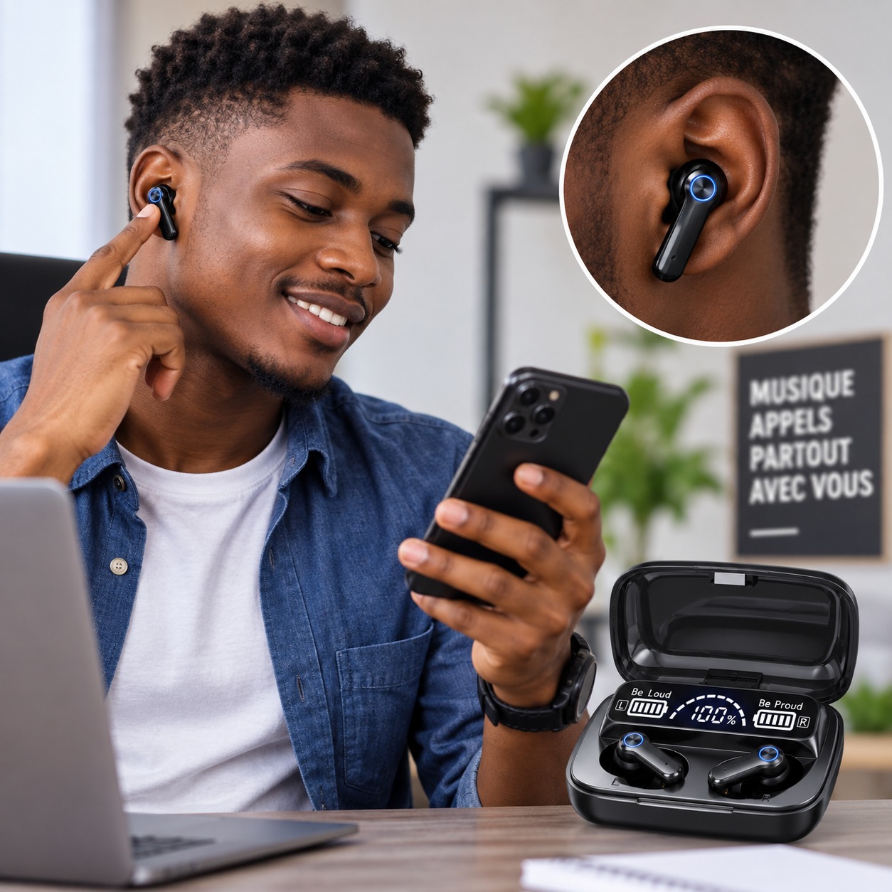Écouteurs sans fil M19 – Bluetooth 5.3 | TWS