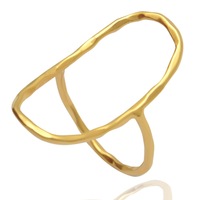 Fine Handmade Octagon Shape Gold Plated 925 Sterling Silver Rings