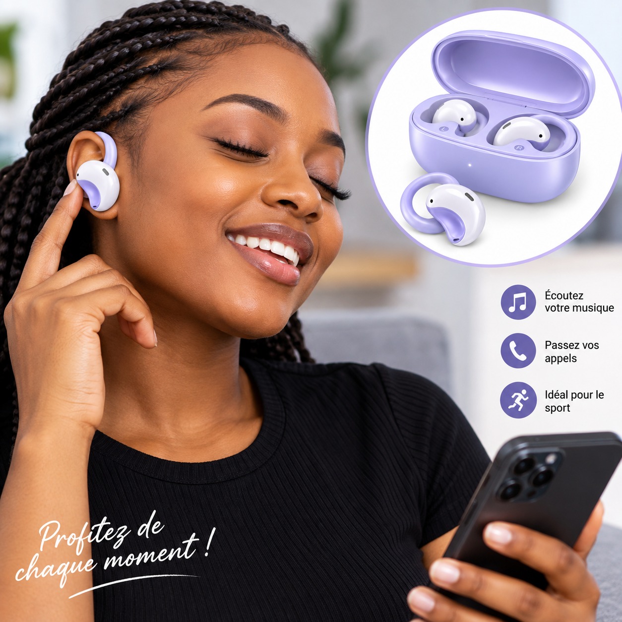 Écouteurs sans fil T7 OW5 – Bluetooth 5.4
