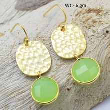 Women stylBrilliant design prehnite gemstone half plated gold micron 925 sterling silver earring wholesaler online gemstone silver jewelrye 925 sterling silver blue lace agate gemstone pendant jewelry wholesale handmade silver pendant