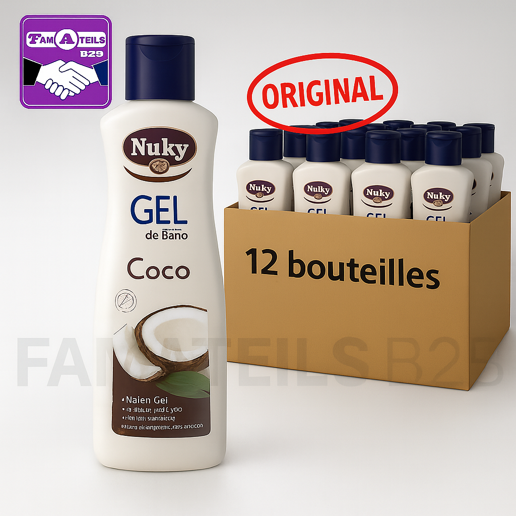 GEL DE BAIN NUKY COCO – CARTON DE 12 BOUTEILLES