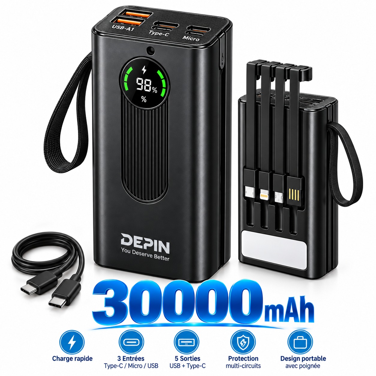Power Bank DEPIN 30 000 mAh