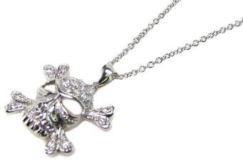 925 Sterling Silver Rhodium Plated Dolphin Pendant Set