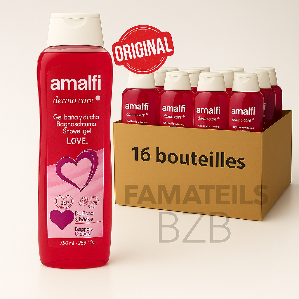 Carton de 16 Bouteilles — Gel Douche Amalfi LOVE (730 ml)
