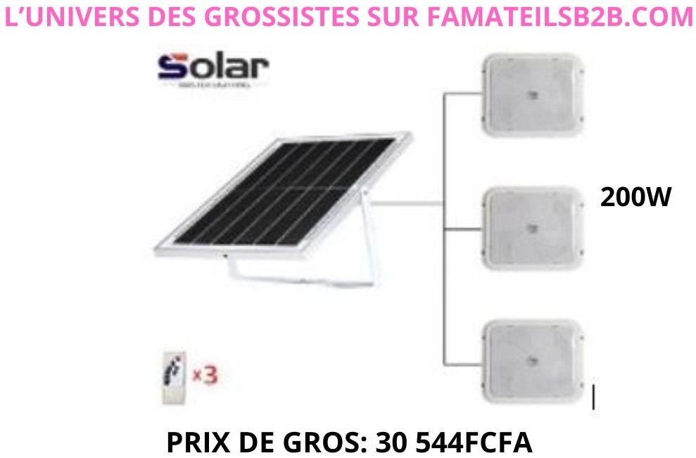 Un panneau solaire avec trois lumières de 200W 