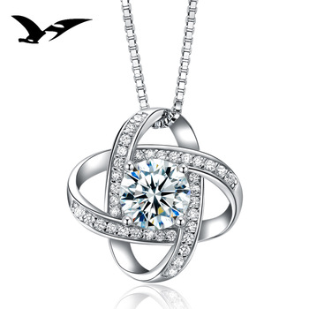 Wholesale 925 sterling silver CZ stone zirconia jewelry necklace pendant
