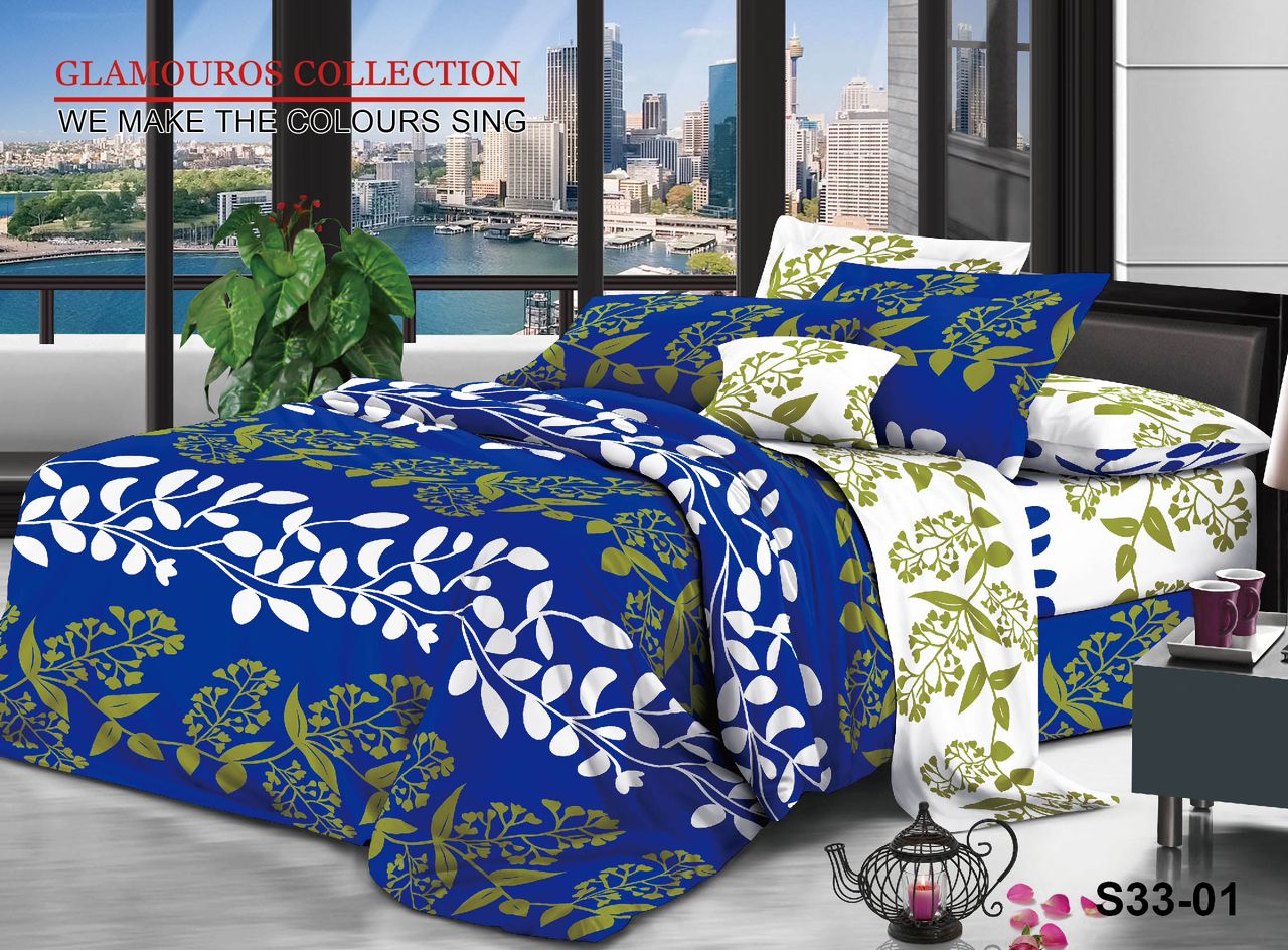 3-Piece Flat Sheets, 240 x 260 cm, 100% Cotton