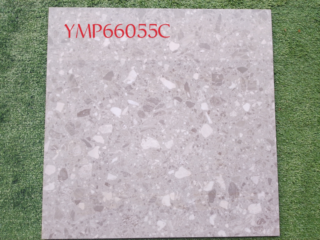  YMP66055C Contemporary Grey Terrazzo-Look Porcelain Tile (60x60 cm)