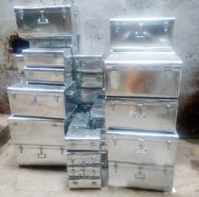 galvanized iron metal storage trunk box