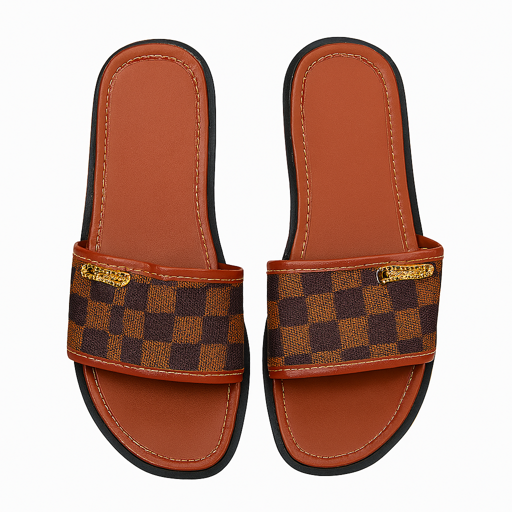 Women's Babouches – Classic Elegance & Checkerboard Pattern