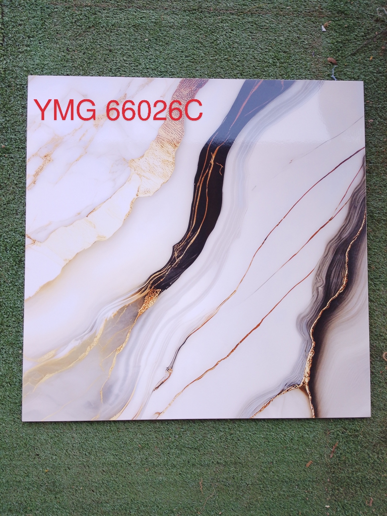 YMG66026C Matte Marble-Effect Porcelain Tile - 60x60 cm