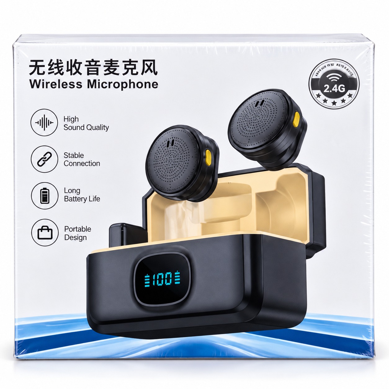 Microphone sans fil 2.4G – Idéal pour créateurs de contenu