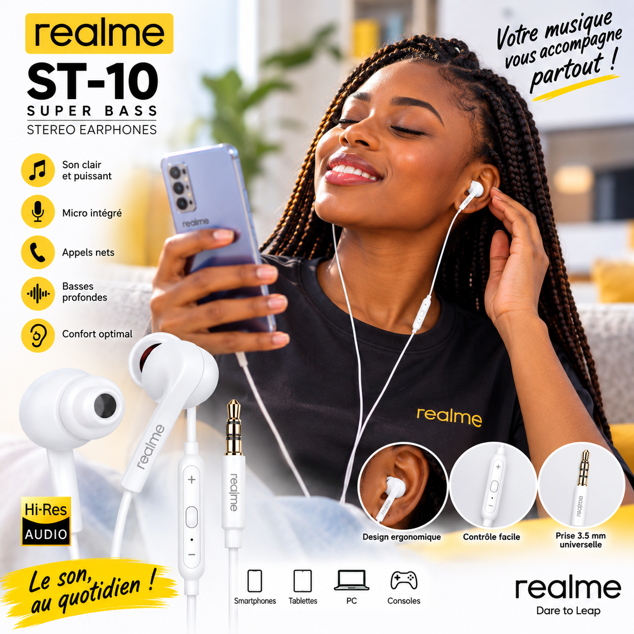 Écouteurs Realme ST-10 Super Bass