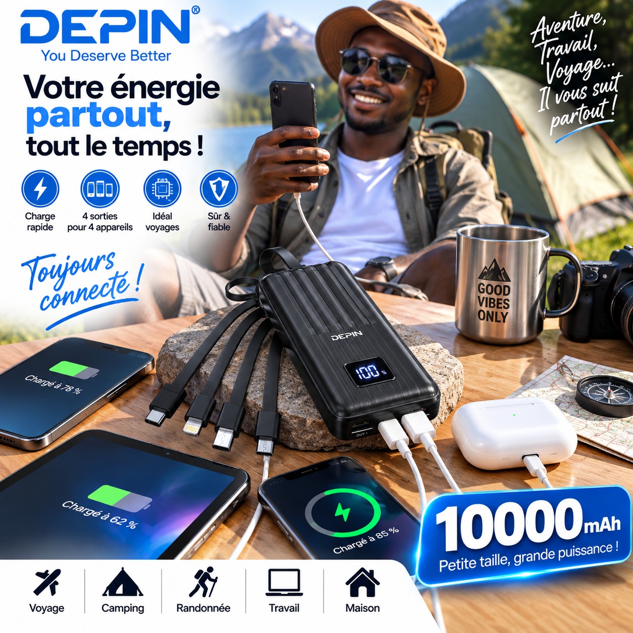 Power Bank DEPIN 10 000 mAh