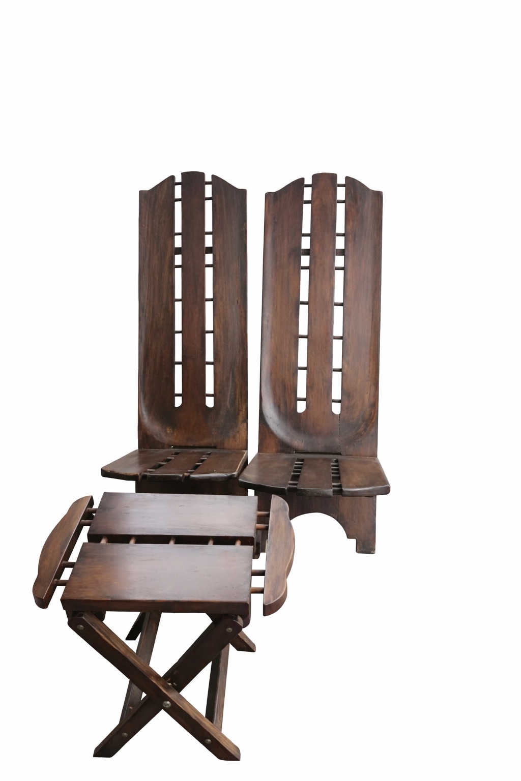 Chaise bois noir plus table