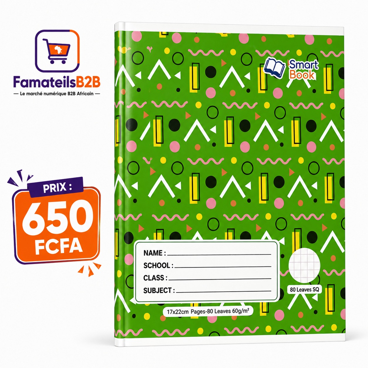 Cahier Smart Book – 80 feuilles