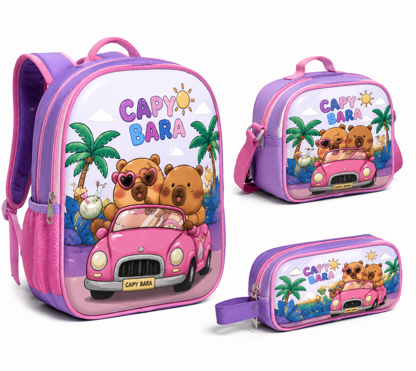 PACK SAC À DOS + PORTE-GAMELLE + SACOCHE – CAPY BARA